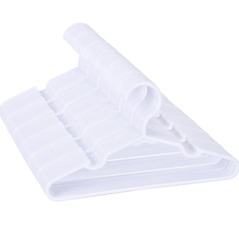 Children’s White Plastic Clothes Hangers set of 20